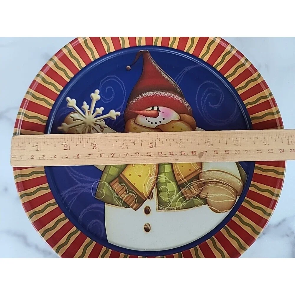 Vintage Snowman Lidded Tin, EMPTY